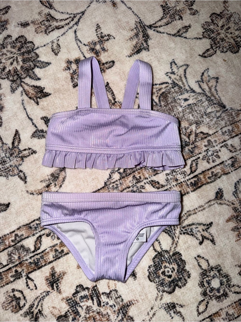 wonder nation Lilac Ribbed Two-Piece Swim Set